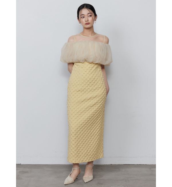 LAGUNAMOON「LADYチュールオフショルIラインドレス」|ドレス|