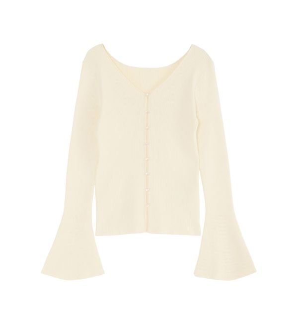 LAGUNAMOON「フレアスリーブ2WAYニットプルオーバー」|ニット・セーター|アイボリー