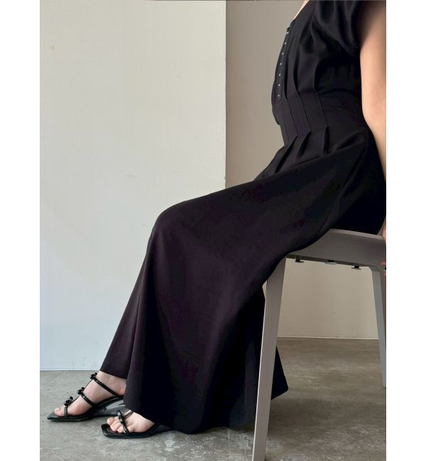 LAGUNAMOON「バルーンカフスフロントホックタックワンピ」|ワンピース|