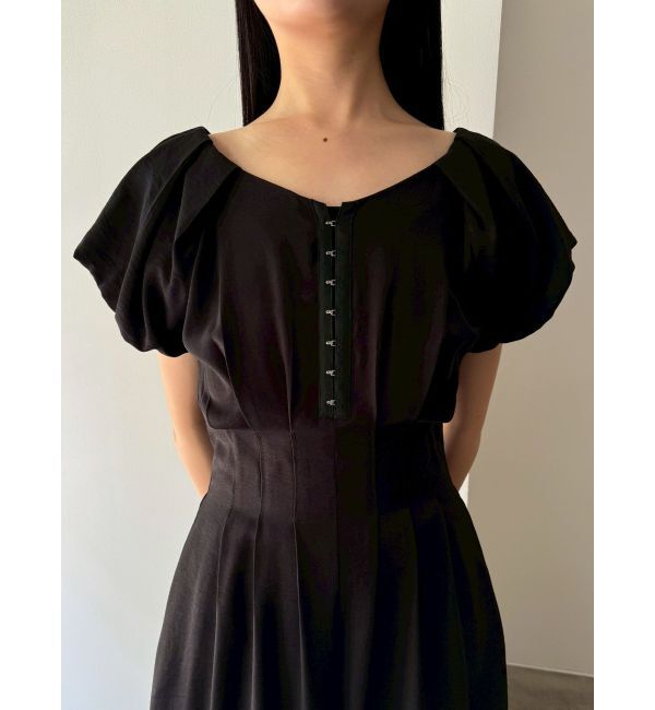 LAGUNAMOON「バルーンカフスフロントホックタックワンピ」|ワンピース|