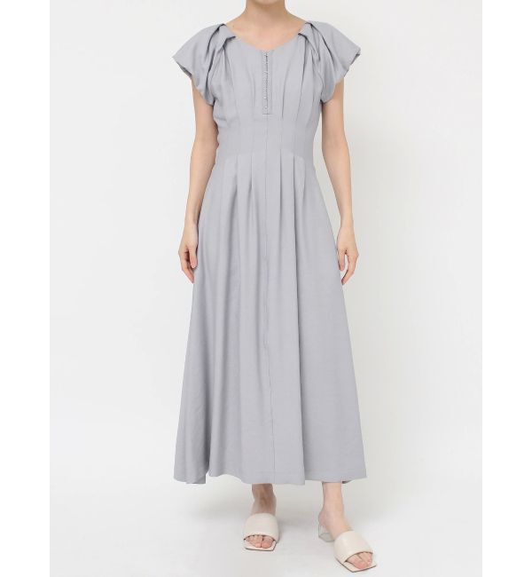 LAGUNAMOON「バルーンカフスフロントホックタックワンピ」|ワンピース|
