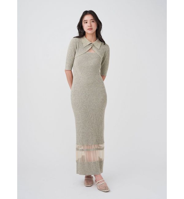 LAGUNAMOON「【追加生産】クロップドカーデセットニットワンピース」|ワンピース|