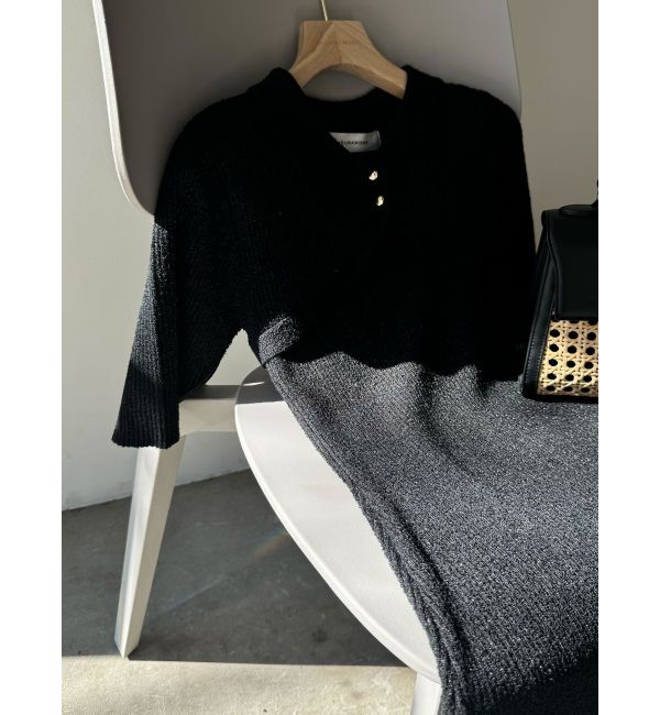 LAGUNAMOON「【追加生産】クロップドカーデセットニットワンピース」|ワンピース|