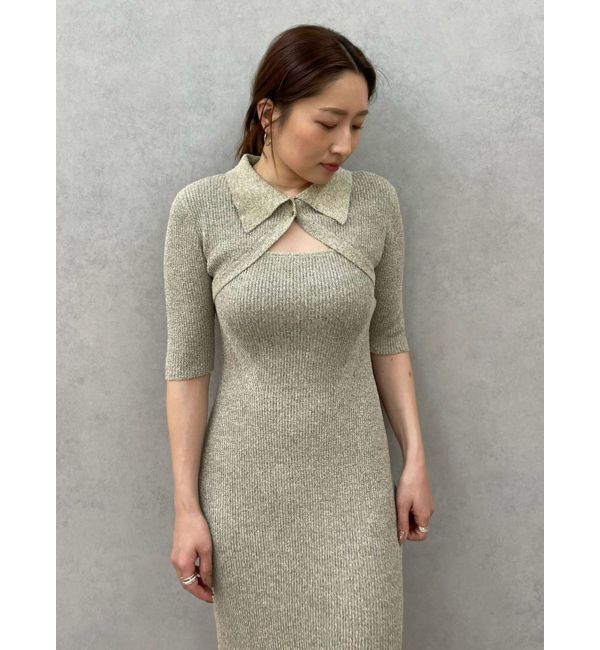 LAGUNAMOON「【追加生産】クロップドカーデセットニットワンピース」|ワンピース|