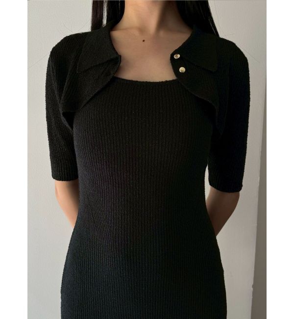 LAGUNAMOON「【追加生産】クロップドカーデセットニットワンピース」|ワンピース|