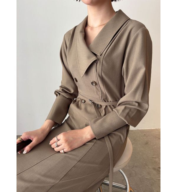 LAGUNAMOON「アシンメトリーカラーナローフレアワンピース」|ワンピース|