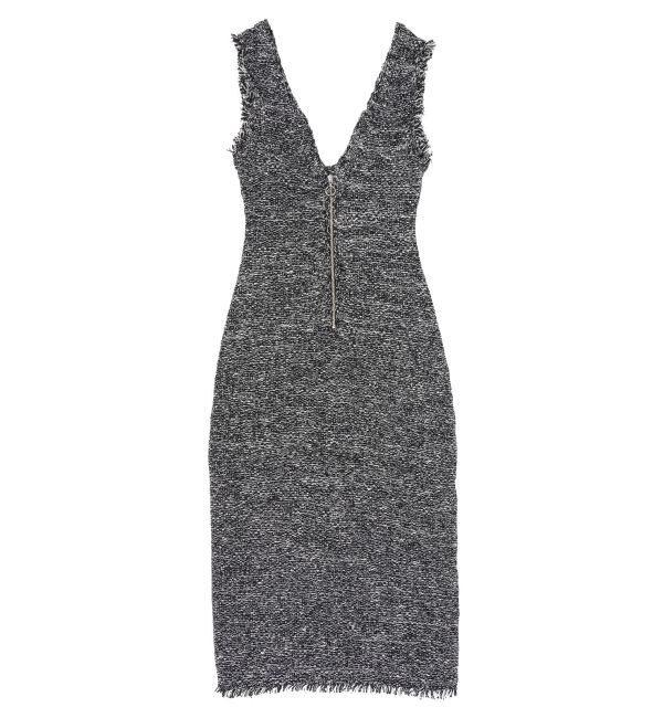 LAGUNAMOON「ニットツイードフリンジジャンパースカート」|ジャンパースカート|