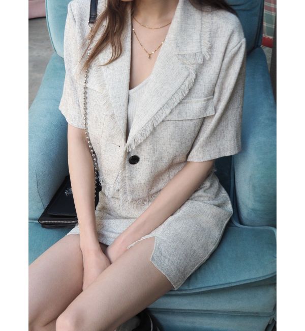 EVRIS「サマーツイードミニスカート【セットアップ着用可能】」|スカート|