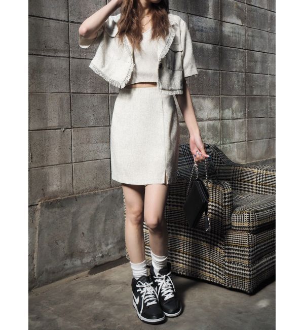 EVRIS「サマーツイードミニスカート【セットアップ着用可能】」|スカート|