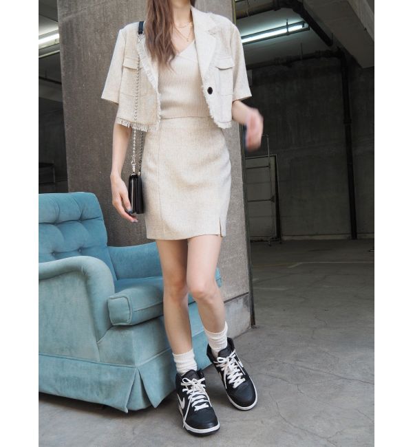 EVRIS「サマーツイードミニスカート【セットアップ着用可能】」|スカート|