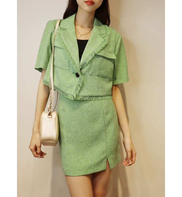 EVRIS「サマーツイードミニスカート【セットアップ着用可能】」|スカート|