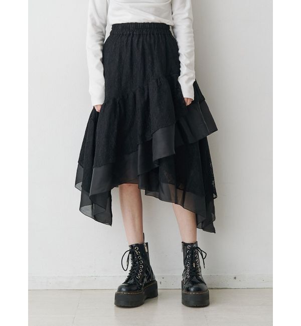 jouetie「レースアシメフリルスカート」|スカート|ブラック