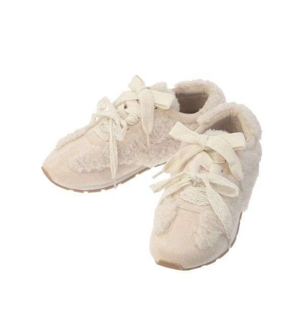 merry jenny「Wリボンフェイクファースニーカー」|スニーカー|