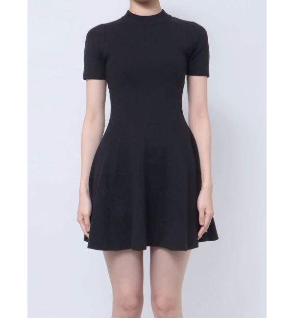 GYDA「ボトルネック ハーフスリーブニット フレアワンピース」|ワンピース|