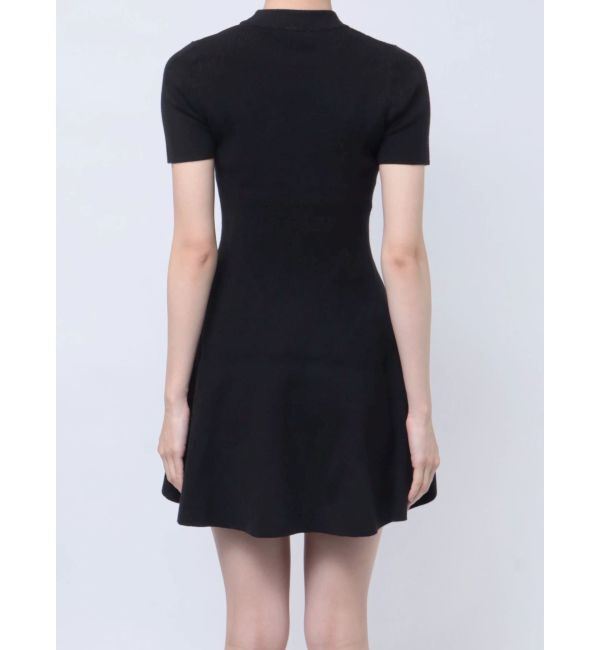 GYDA「ボトルネック ハーフスリーブニット フレアワンピース」|ワンピース|