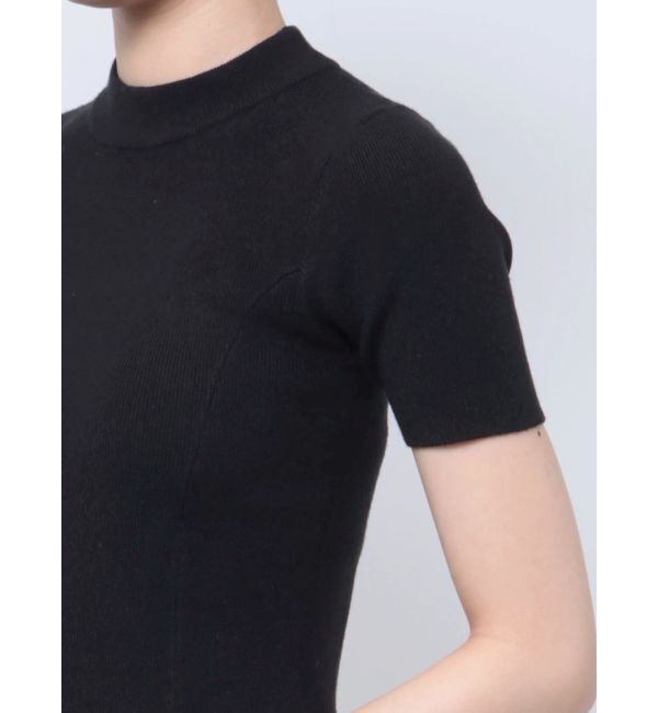 GYDA「ボトルネック ハーフスリーブニット フレアワンピース」|ワンピース|