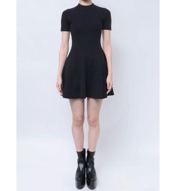 GYDA「ボトルネック ハーフスリーブニット フレアワンピース」|ワンピース|