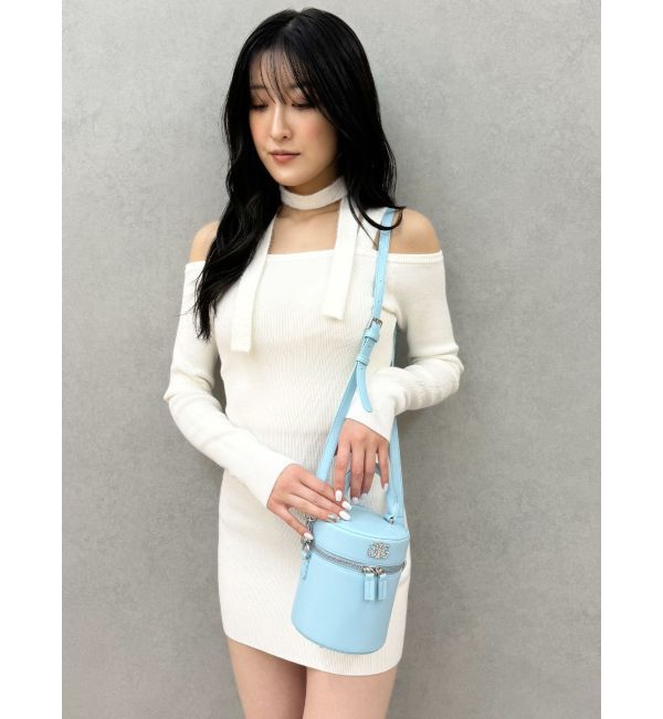 GYDA「shoulderリボンタイトリブニットワンピース」|ワンピース|