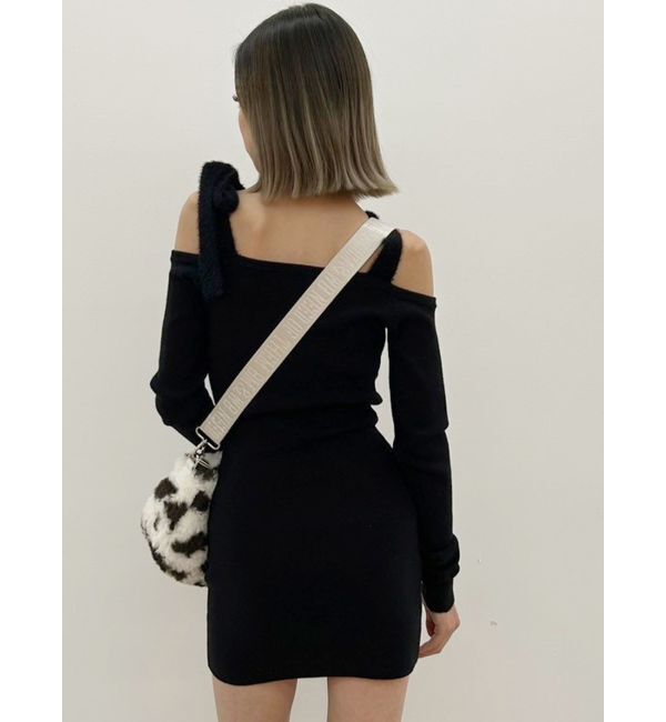 GYDA「shoulderリボンタイトリブニットワンピース」|ワンピース|
