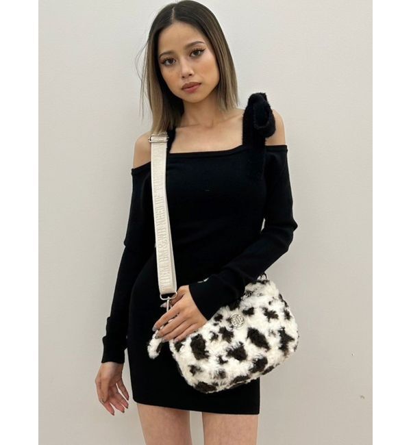 GYDA「shoulderリボンタイトリブニットワンピース」|ワンピース|