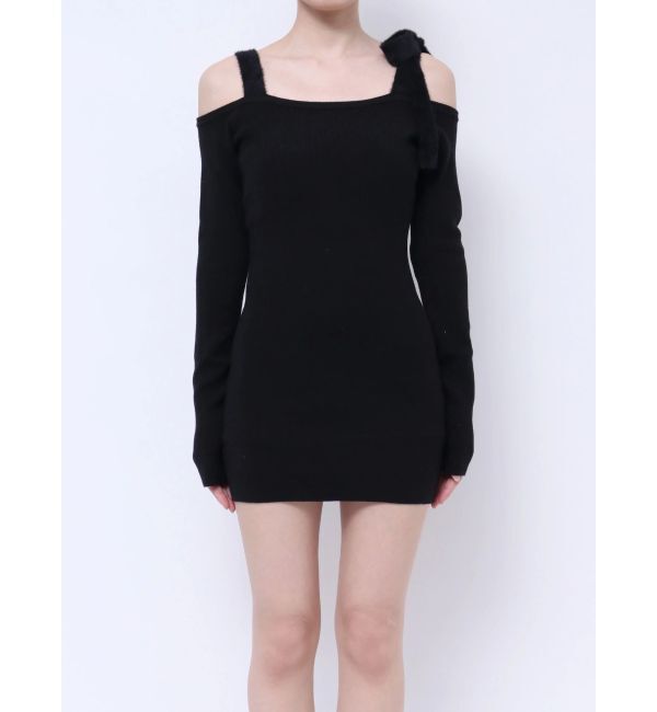 GYDA「shoulderリボンタイトリブニットワンピース」|ワンピース|