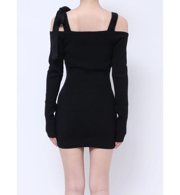 GYDA「shoulderリボンタイトリブニットワンピース」|ワンピース|