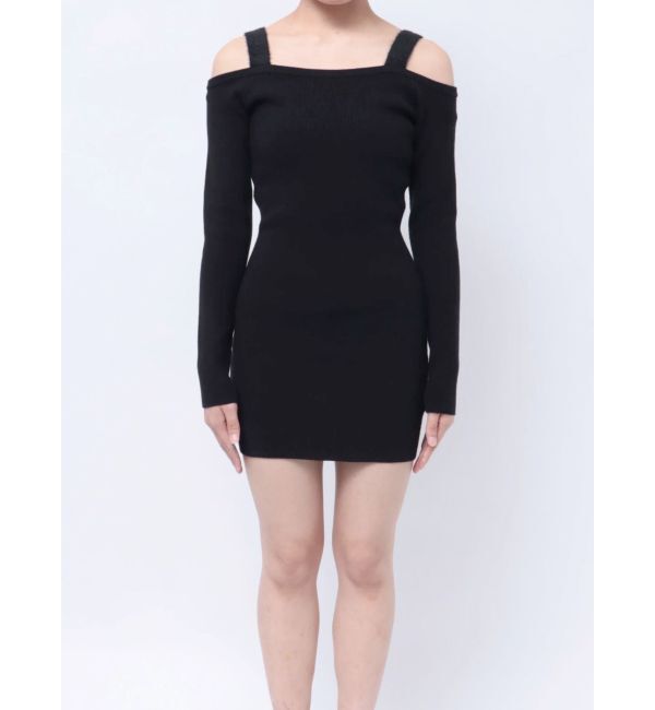 GYDA「shoulderリボンタイトリブニットワンピース」|ワンピース|