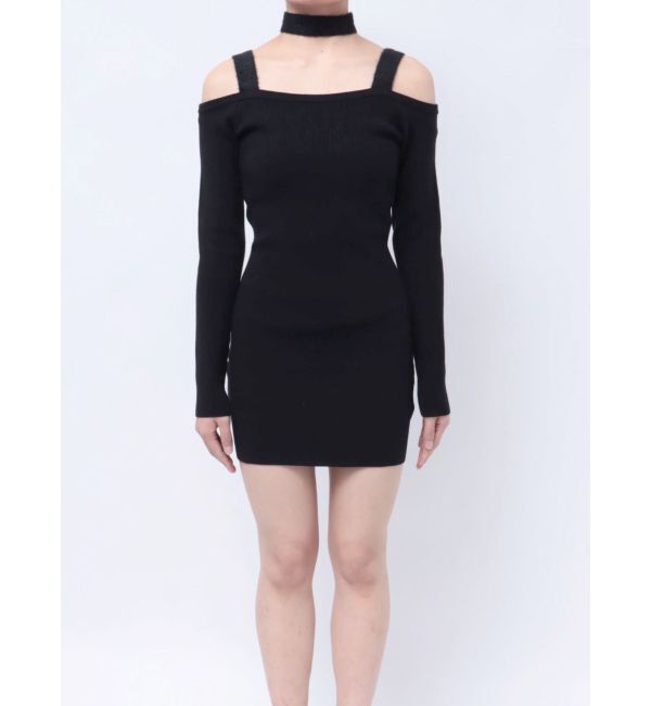 GYDA「shoulderリボンタイトリブニットワンピース」|ワンピース|