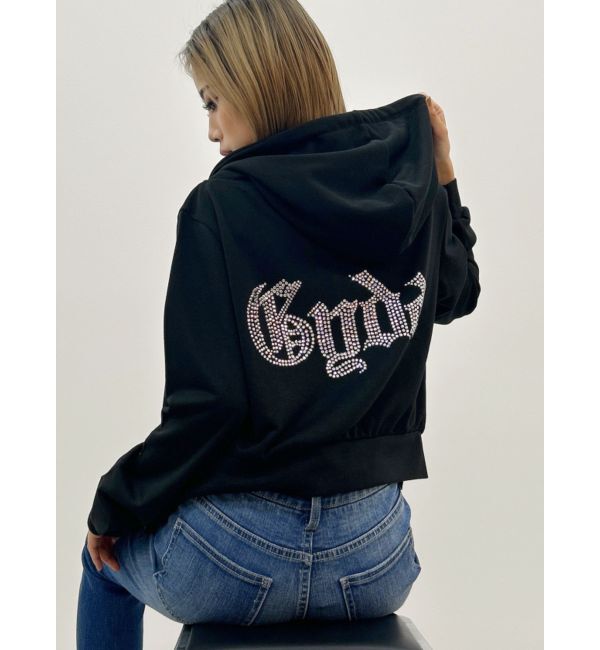 GYDA「GYDA Short ラメパーカー【SETUP着用可】」|パーカー|ブラック