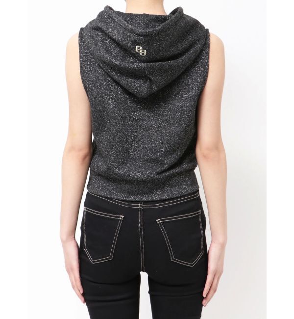 GYDA「GG GLITTERノースリショートスウェットパーカー」|パーカー|