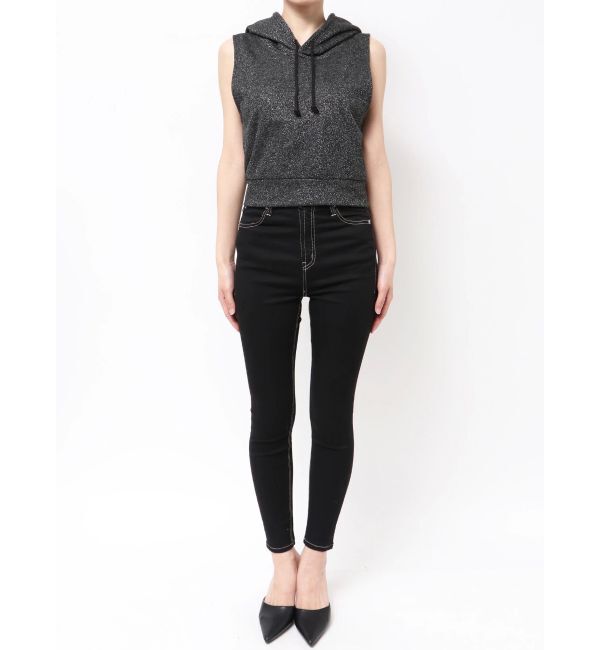 GYDA「GG GLITTERノースリショートスウェットパーカー」|パーカー|