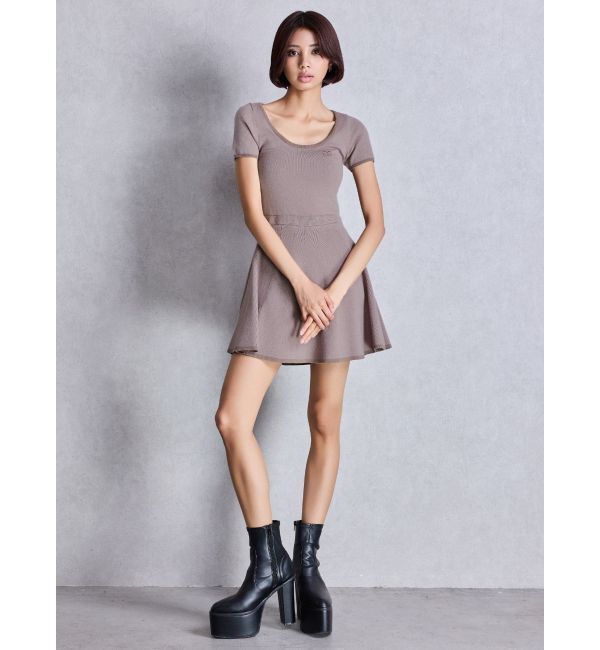 GYDA「SymmetryGYDA ラインフレアニットワンピース」|ワンピース|