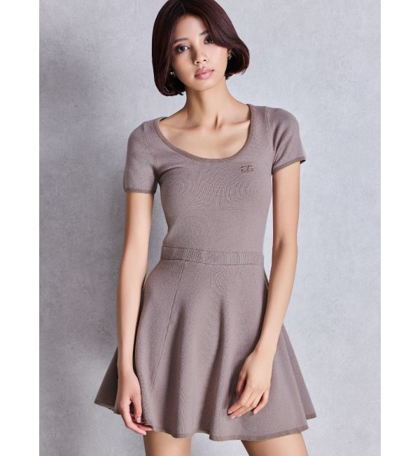 GYDA「SymmetryGYDA ラインフレアニットワンピース」|ワンピース|ピンク