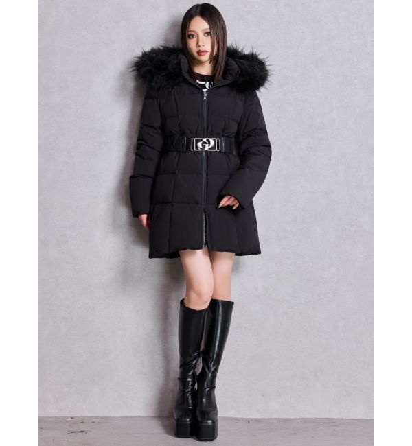 GYDA「GDベルト付きロングダウンコート」|ダウン|