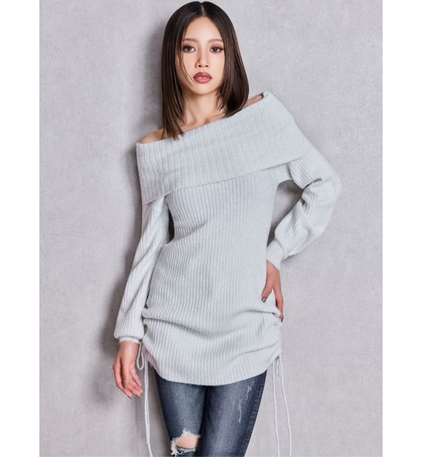 GYDA「2WAYオフショルラメニットチュニック」|チュニック|