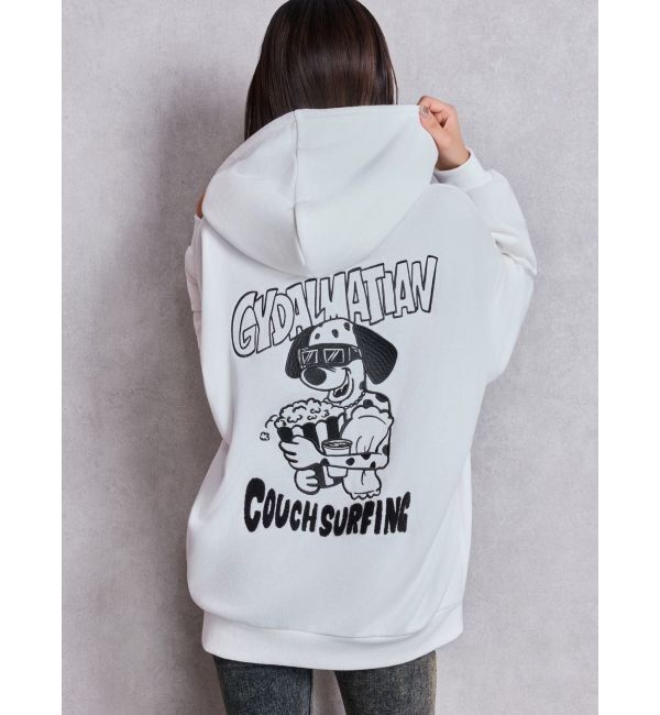 GYDA「COUCH SURFING GYDALMATIANスウェットパーカー」|パーカー|オフホワイト