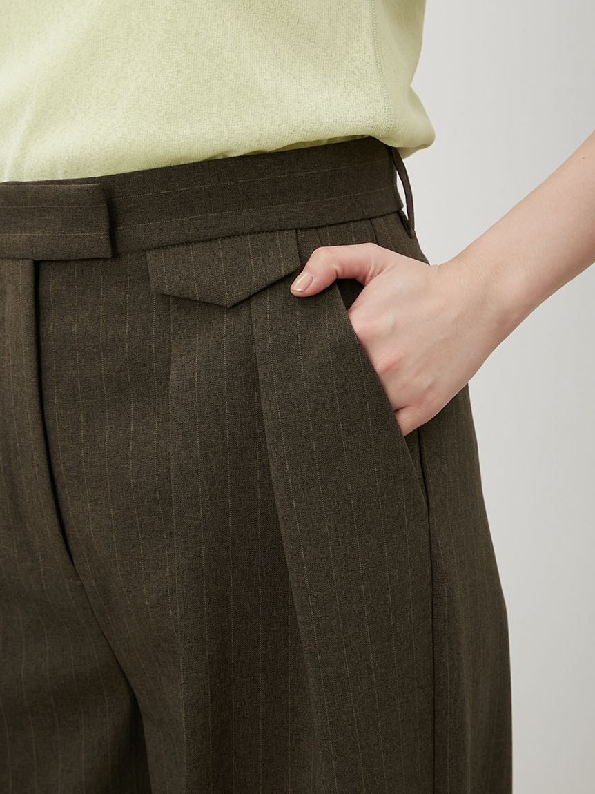 Mila Owen「フラップデザイン2タックワイドパンツ」|チノ|