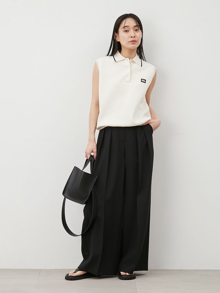 Mila Owen「フラップデザイン2タックワイドパンツ」|チノ|