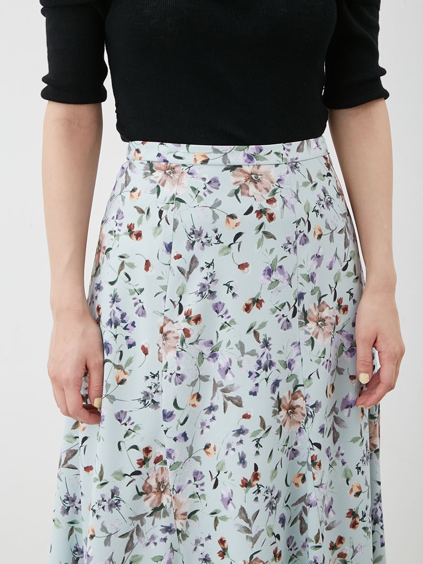 Mila Owen「フラワープリントエスカルゴナロースカート」|スカート|