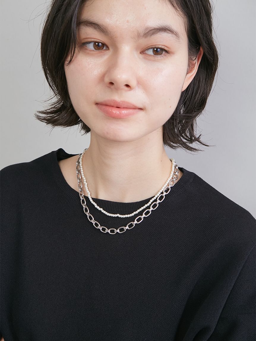 Mila Owen「２連パールチェーンネックレス」|ネックレス|