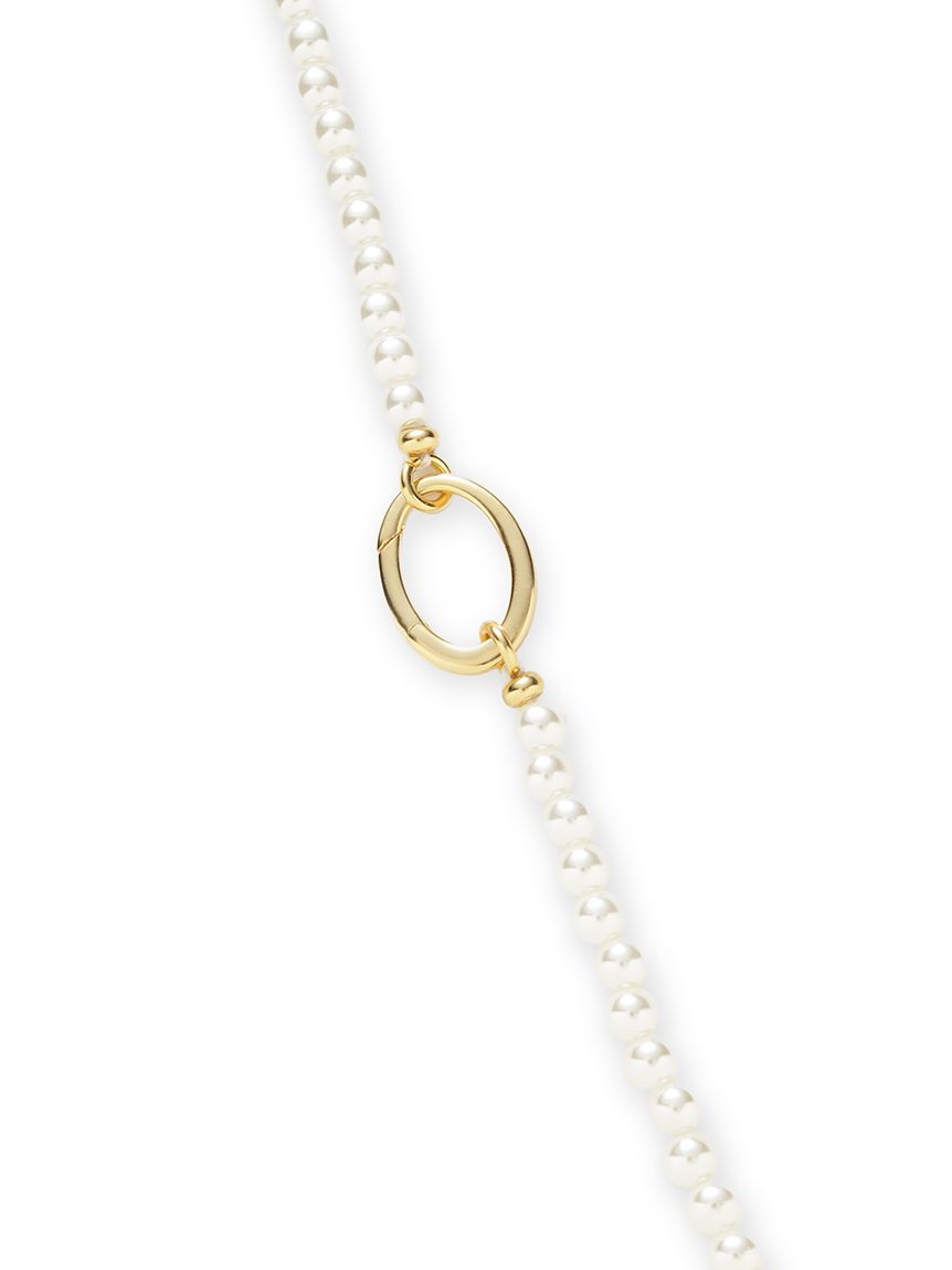 Mila Owen「メタルリングパールロングネックレス」|ネックレス|