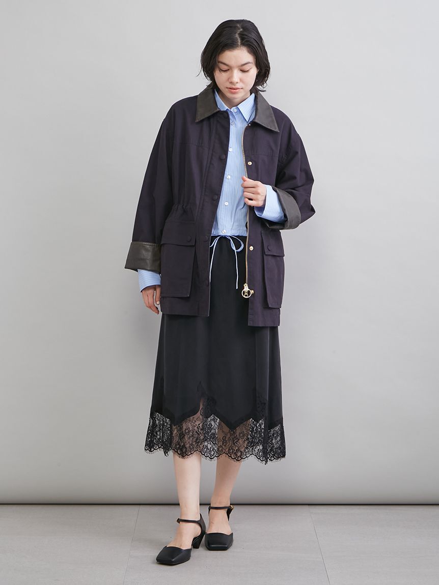 Mila Owen「ハーフ丈ハンティングジャケット」|ミリタリージャケット|