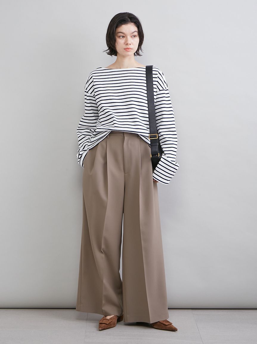 Mila Owen「【井桁さんコラボ】２タックワイドパンツ」|チノ|