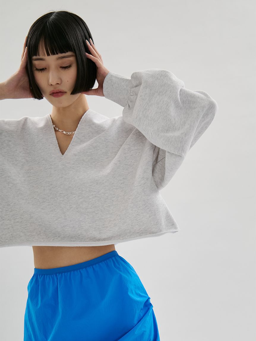 emmi atelier「Vネックスウェットプルオーバー【セットアップ対応】」|Tシャツ・カットソー|