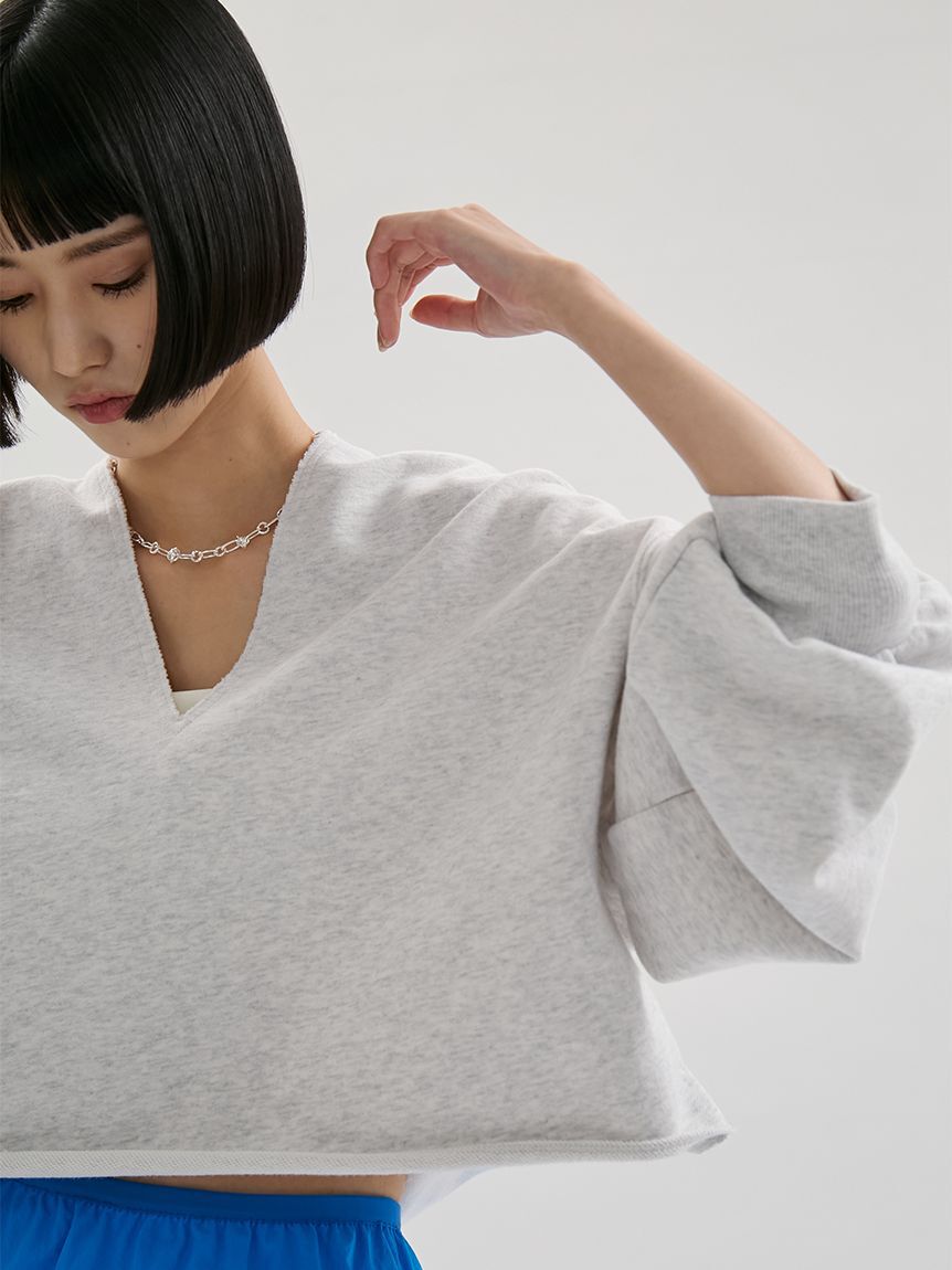emmi atelier「Vネックスウェットプルオーバー【セットアップ対応】」|Tシャツ・カットソー|