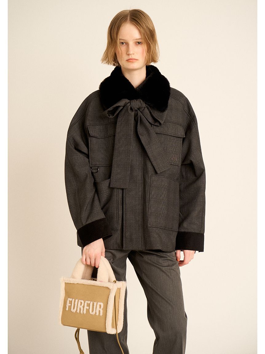 WEB・一部店舗限定カラー】ムートンロゴトートバッグ（FURFUR