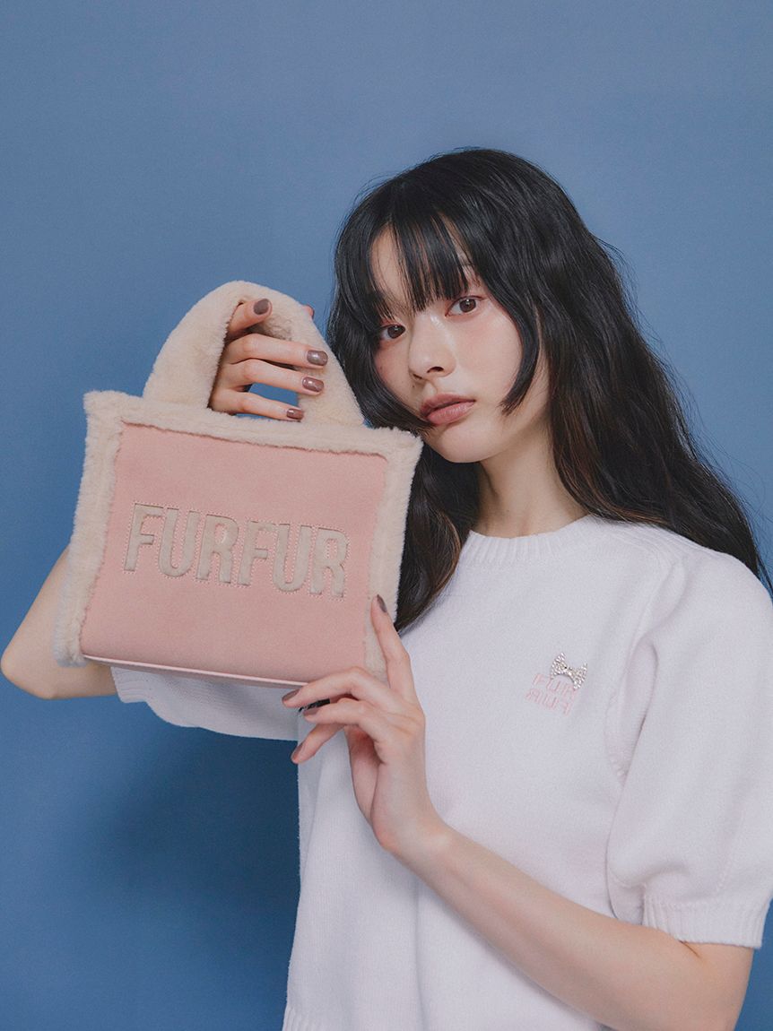 WEB・一部店舗限定カラー】ムートンロゴトートバッグ（FURFUR