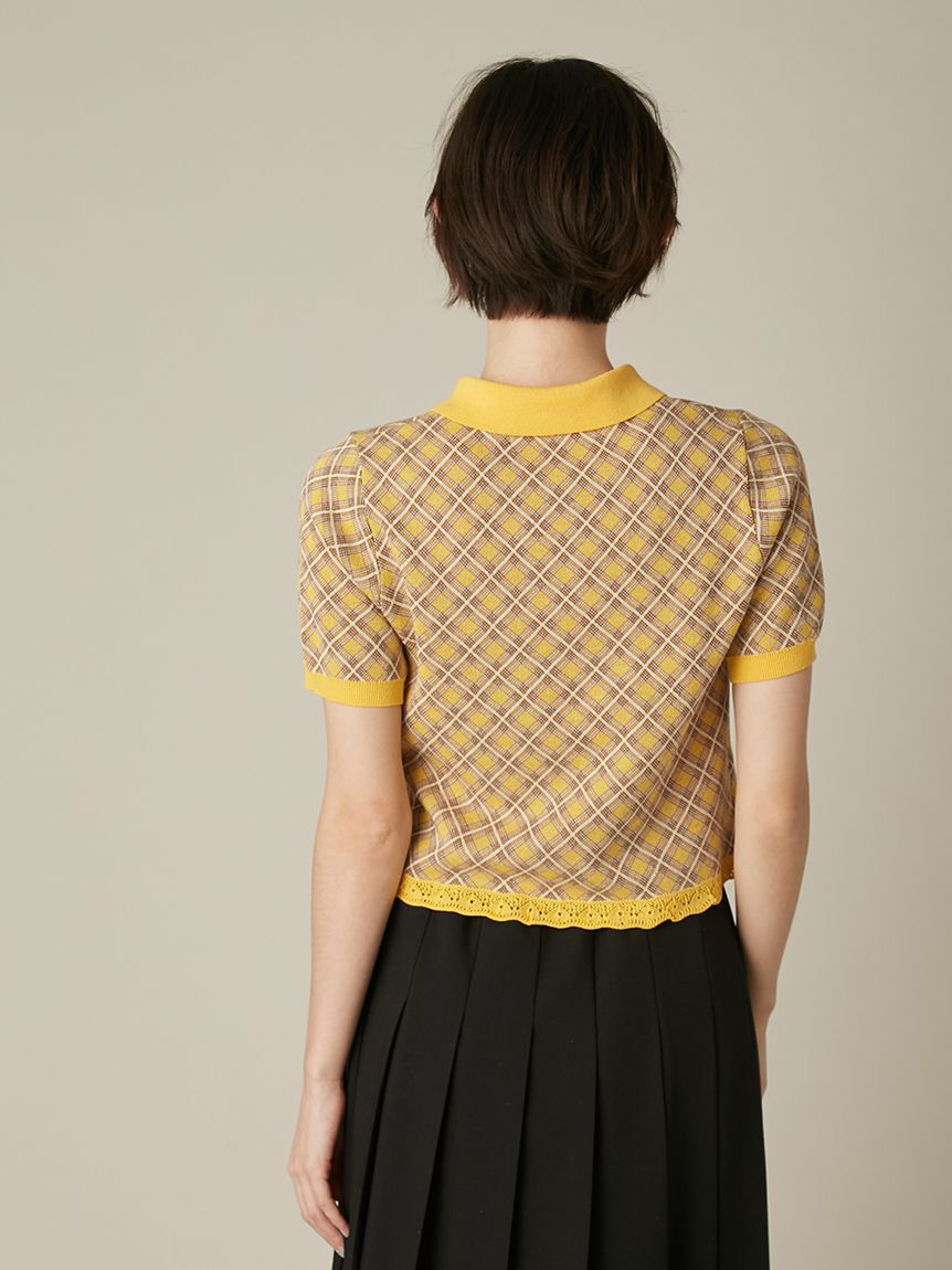 FURFUR「チェックジャガードニットポロ」|ニット・セーター|