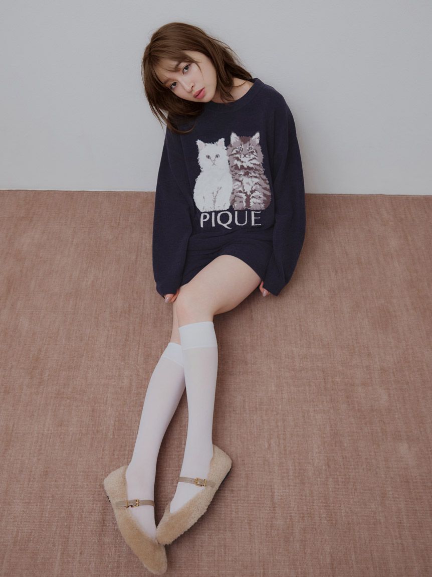 gelato pique「ツインキャットショートパンツ」|ルームウェア|NVY