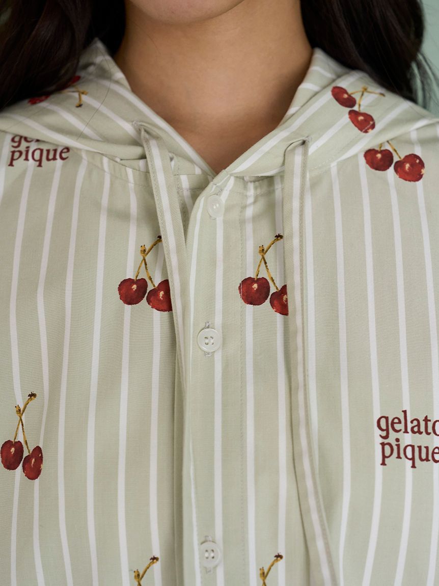 gelato pique「【UNISEX】チェリー柄シャツパーカ」|ルームウェア|